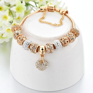 ATTRACTTO luxe cristal coeur bracelets porte-bonheur & bracelets or bracelets pour femme bijoux Pulseira Feminina Bracelet Sbr170020 - Nikolleta