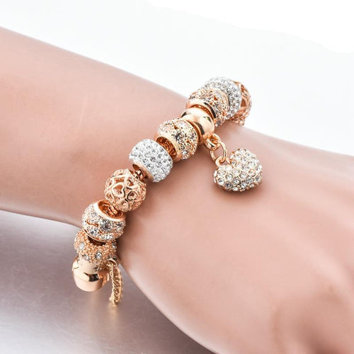 ATTRACTTO luxe cristal coeur bracelets porte-bonheur & bracelets or bracelets pour femme bijoux Pulseira Feminina Bracelet Sbr170020 - Nikolleta