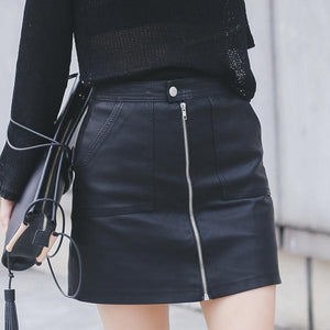 ETHEL- leather skirt - Nikolleta